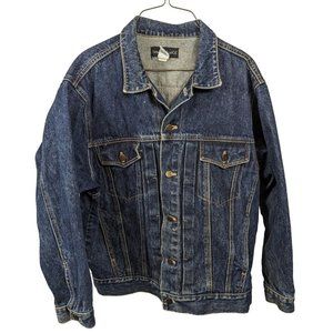 New York Jean Co Trucker Jacket‎ Womens M Flap Pockets Dark Wash Goprcore Y2K